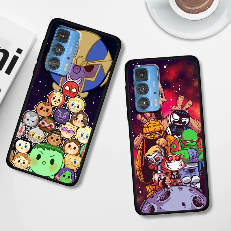 marvel hero cartoon cute for motorola moto g60 50 40 x3 e6i e7i power edge 20 pro lite fusion 5g 2021 soft black phone case free global shipping
