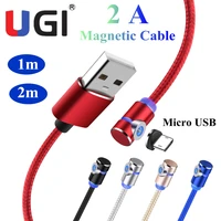 ugi micro usb cable magnetic cabel fast charging cord 1m 2m braided wire charger for android devices for samsung oneplus xiaomi