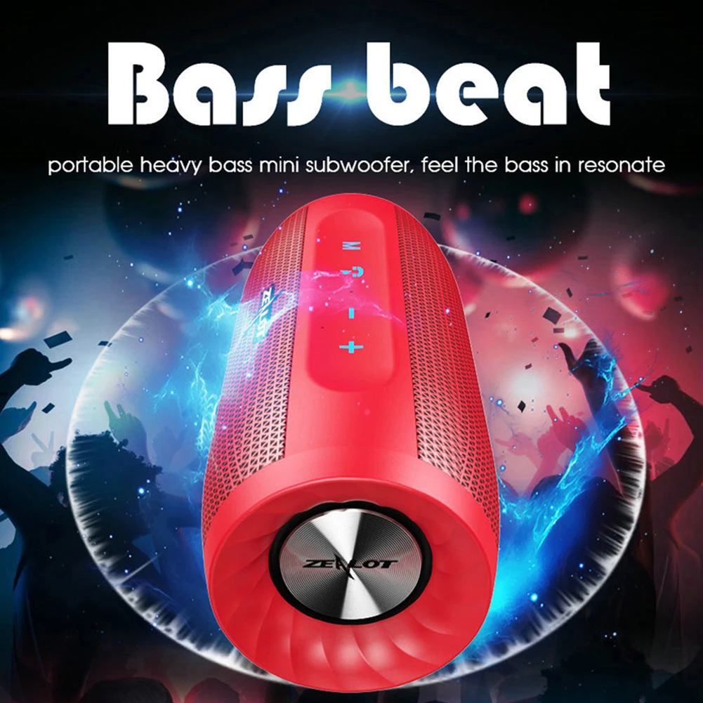 Bluetooth колонка ZEALOT S16 портативная беспроводная с сабвуфером и слотом для TF