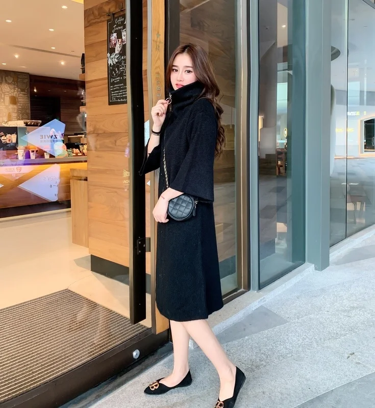 

Осенне-зимняя вязаная водолазка в ленивом стиле