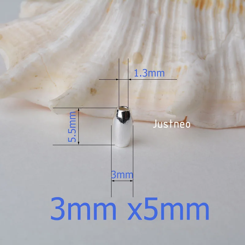 solid 925 sterling silver beads oval barrel olive spacer bead for necklace bracelet earring jewelry making 1piece - купить по