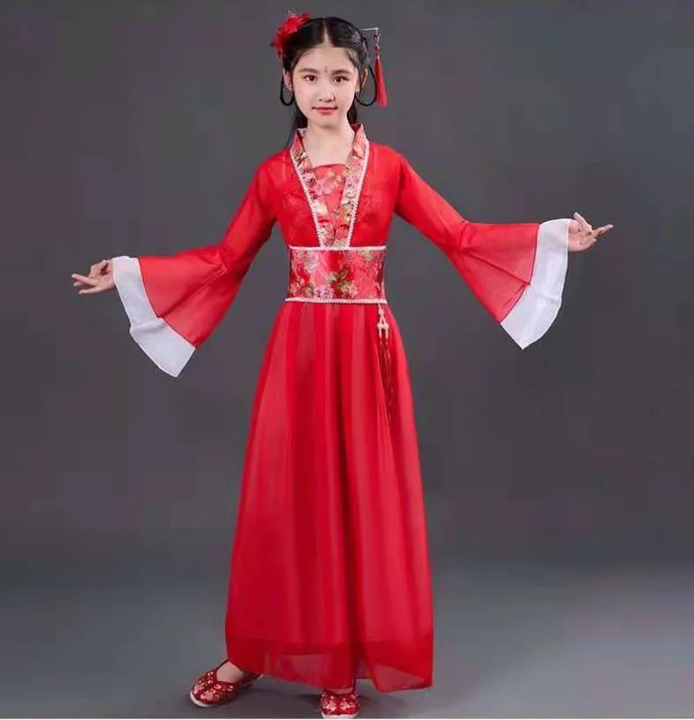 Hanfu древний китайский традиционный веер для танцевального костюма девочек