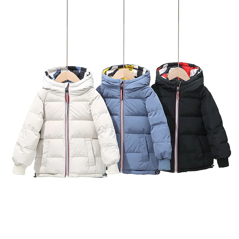 2020 Kids Winter Coats Double-Sided Down Jacket Hooded White Duck Parkas Camouflage Boys And Girls Korean Cartoon Coat | Детская одежда
