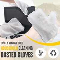 10pcsset glove wipes washable non woven cloth cleaning gloves with teeth electrostatic dust removal gloves for household clean