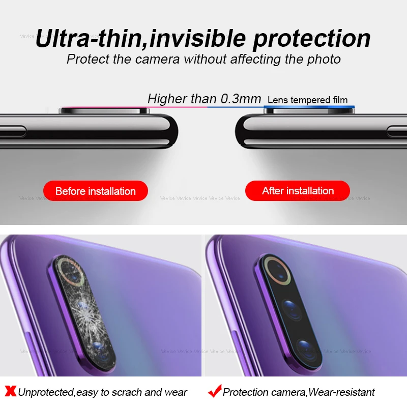 2 шт. 9D объектив для камеры закаленное стекло Xiaomi mi 9T 9 8 SE 9se 8se A3 Lite CC9 CC9E Защитная