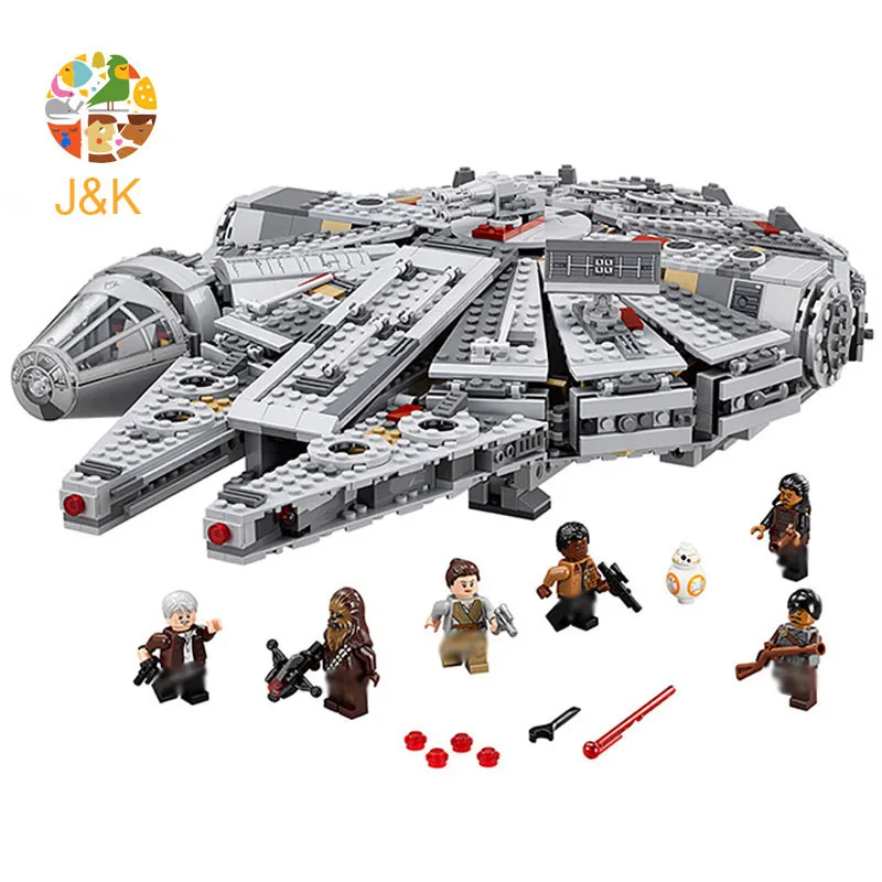 75105 1355 шт Звездные серии The Force Awakens Сокол Миллениум строительные блоки кирпичные