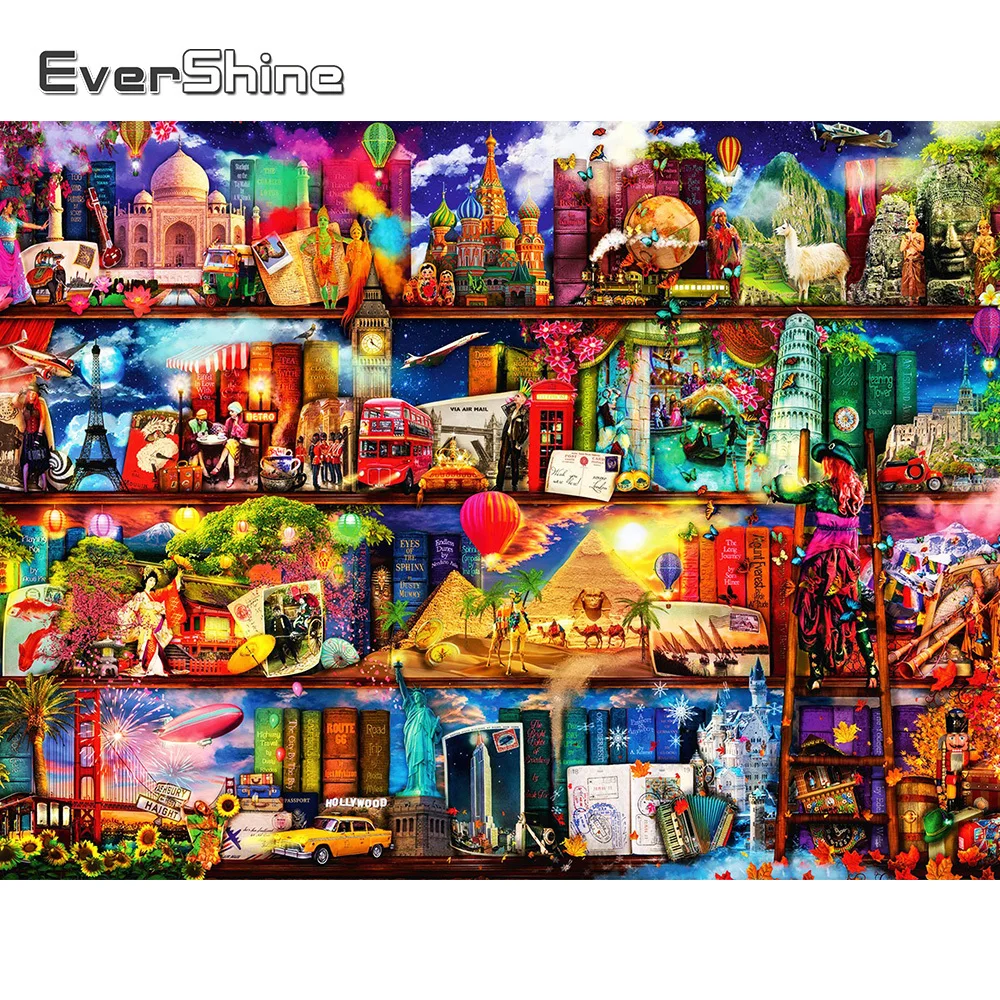 

Алмазная картина «сделай сам» с изображением города, «Книга-вышивка»