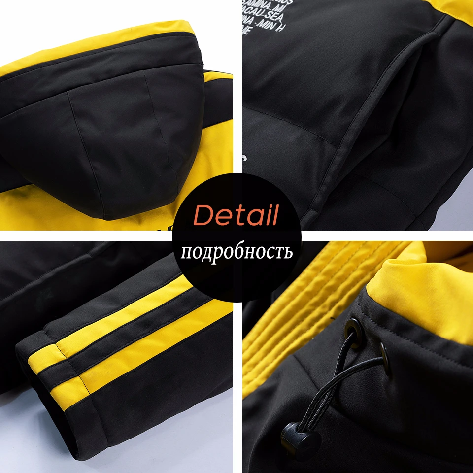 Varsanol Hooded Winter Jackets Coat Men Casual Thick Cotton Parkas Men Waterproof Fashion Pocket Outwear Warm Parka Men Clothing