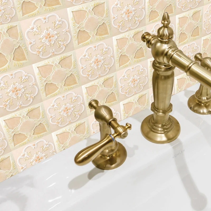 

Tile Sticker for Kitchen & Bathroom Waterproof Anti-Mold Backsplash Tile Stickers 10X10CM for Walls Decoration 36PCS