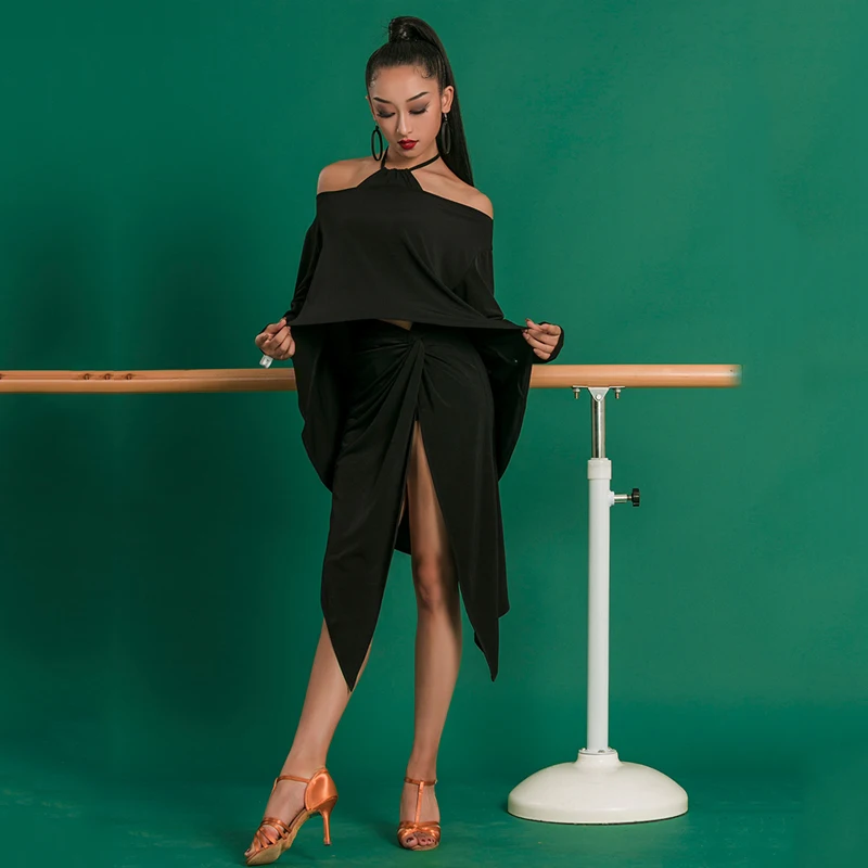 Женское платье для латиноамериканских танцев откровенное танцевальное с