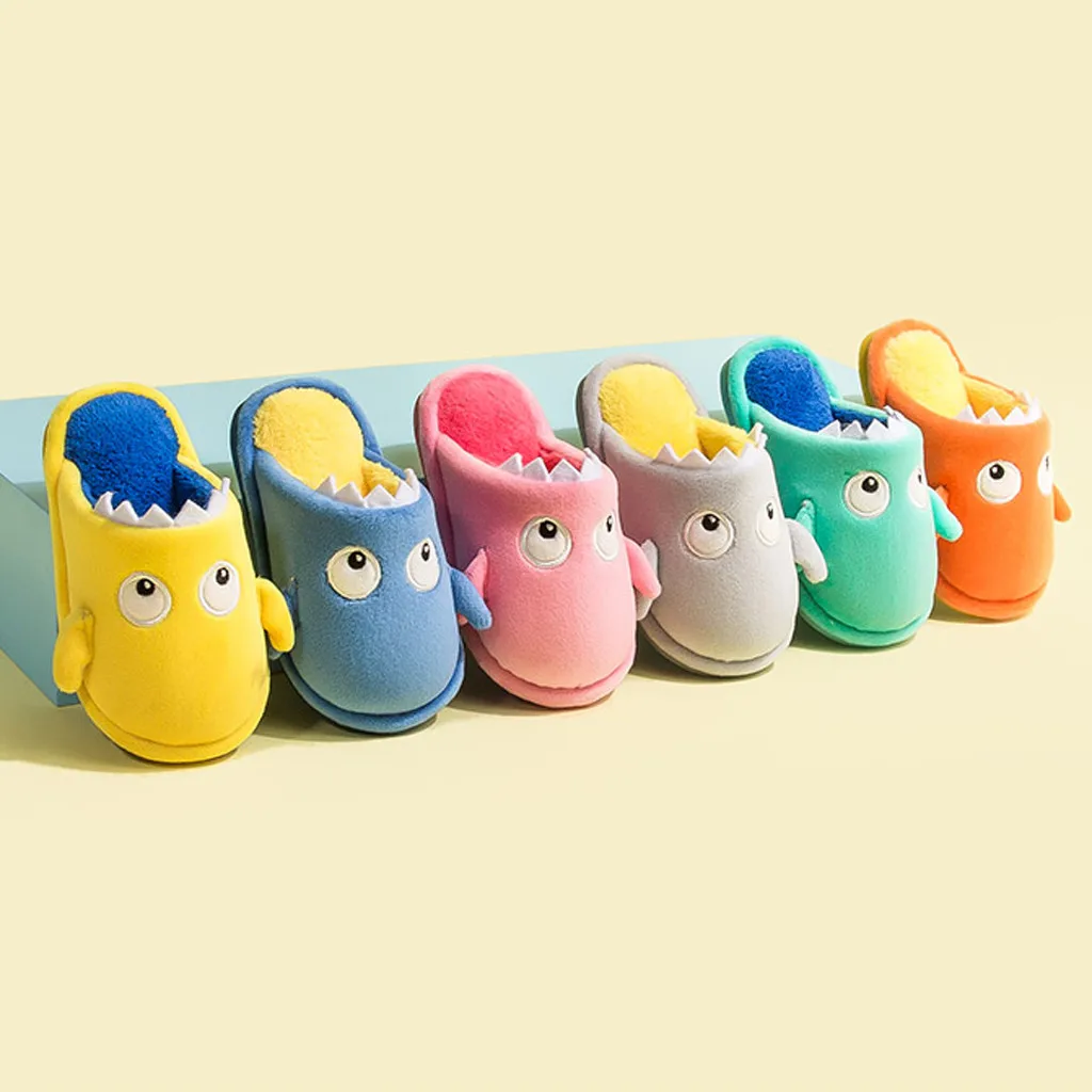 Детские тапочки Милые домашние из флока для маленьких мальчиков и девочек Зимняя