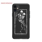 Черный скелет темный череп танцующий эстетический чехол для телефона мягкий силиконовый для iPhone SE 6s 7 8 Plus X XR XS 11 12 mini Pro MAX чехол