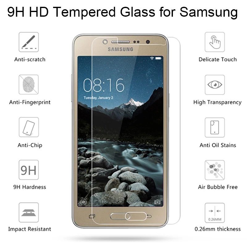 2 шт.! Защитное стекло 9H HD для Samsung J7 J5 J3 Pro 2017 закаленное протектор экрана Galaxy J2 Prime |