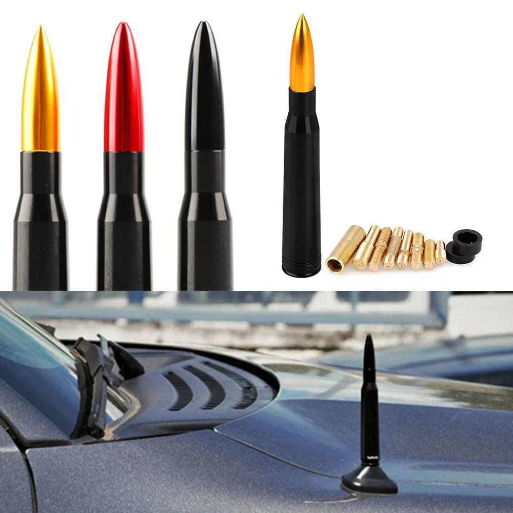 

Universal Car Bullet Style Signal Antenna Aluminum Alloy Auto Roof Aerial