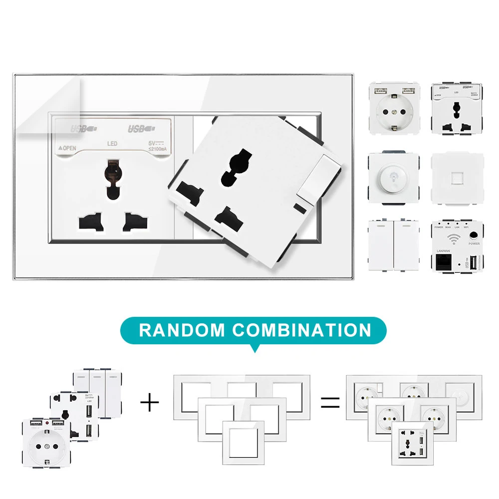 Европейская настенная розетка SRAN + ТВ с интернет-гнездом RJ45 CAT5 огнестойкая