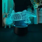 Животное Ночной светильник светодиодный проектор с шестигранной головкой Саламандра сенсорный Сенсор 3D неоновая настольная лампа Управление ночной Светильник для детской комнаты