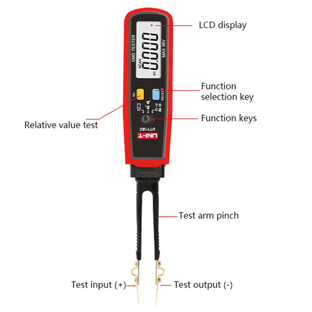 Цифровой мини-резистор UT116C SMD конденсатор измеритель напряжения постоянного