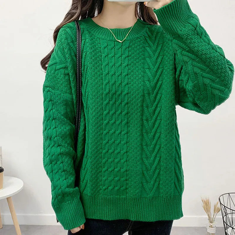 

HEYGIRL black brother loose twist thick sweater female han edition languid is lazy wind restoring ancient ways more sets of head