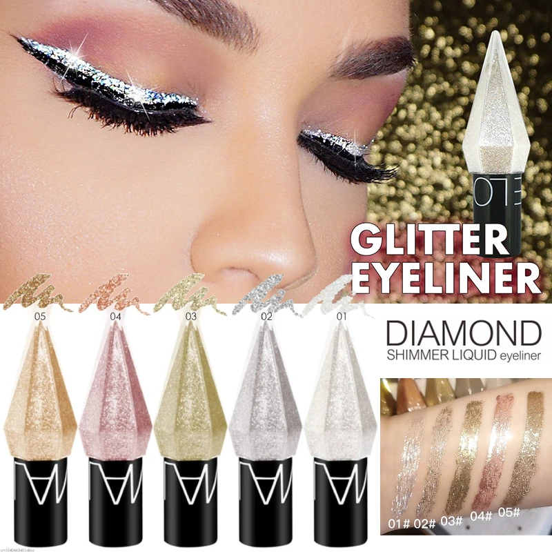 

Liquid Eyeshadow Metallic Diamond Shiny Liquid Eye Liner Eyeshadow Palette Lasting Shimmer Pigmented Eye Shadow Cosmetic