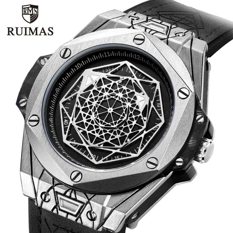 RUIMAS Роскошные брендовые кварцевые часы для мужчин с кожаным ремешком военные спортивные наручные часы мужские водонепроницаемые часы Relogios Masculino 533G