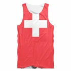 Майка мужская с 3D-принтом Швейцарского Флага, Модный жилет без рукавов, повседневная брендовая уличная одежда в стиле унисекс, красный, 6XL, на лето