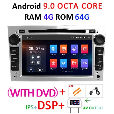 4G 64G DSP AVOUT-S Android 9,0 4 ядра/8 ядерный ips экран DSP 2 DIN Автомобильный gps для opel Vauxhall Astra H G J Vectra Antara Zafira Corsa dvd-плеер - Цвет: 4G 64G DSP AVOUT-S