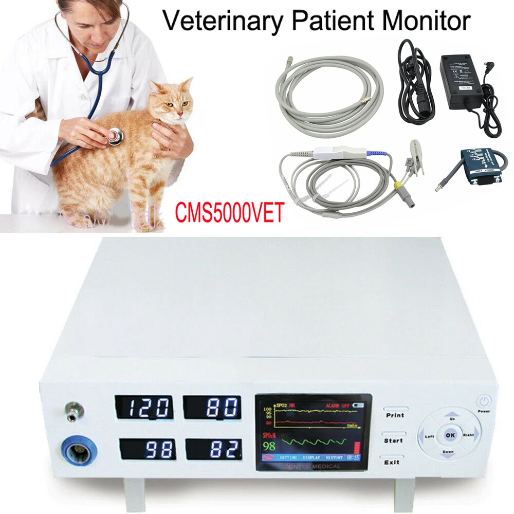 CMS5000 VET цифровой Ветеринарный монитор для контроля за состоянием с Портативный