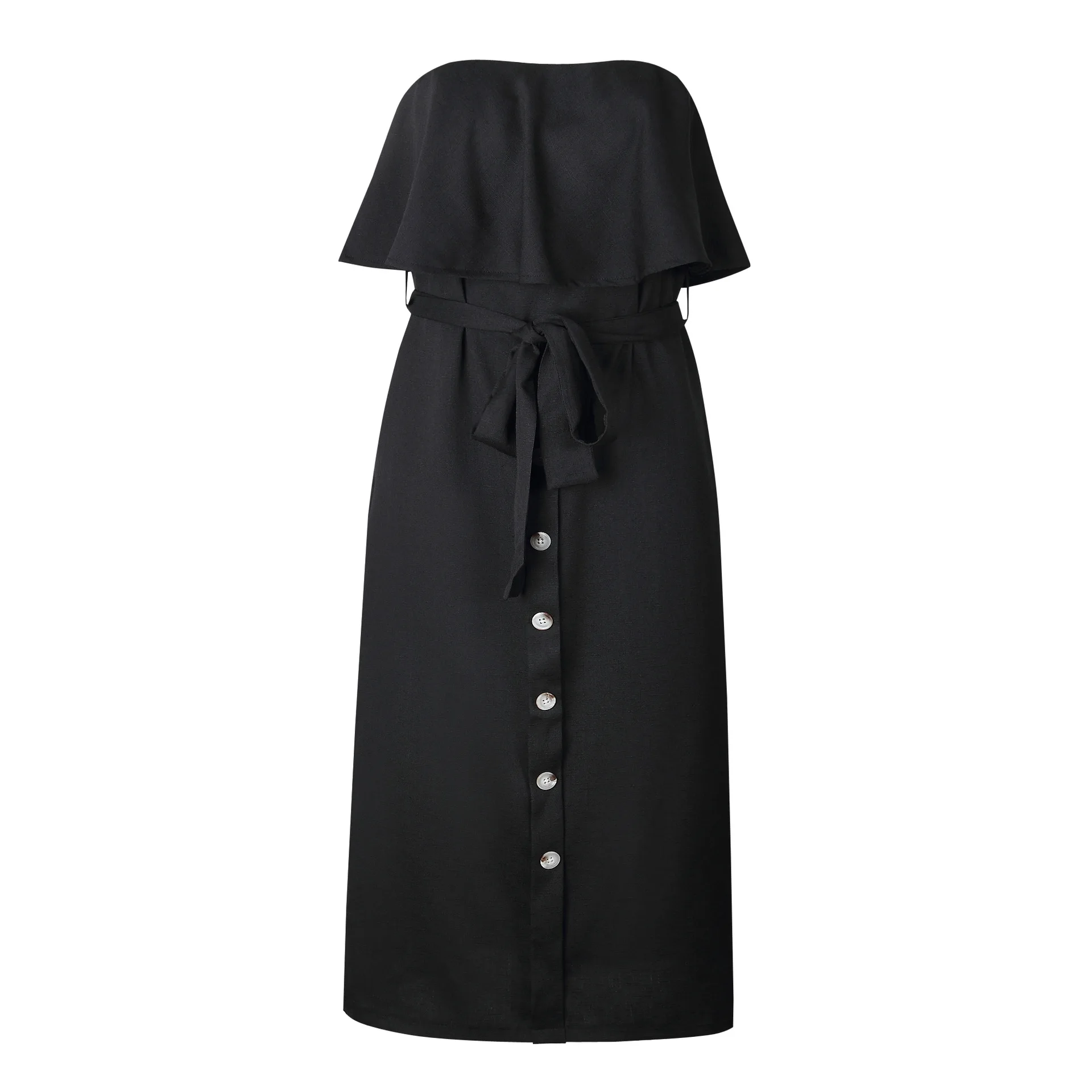 летнее платье без бретелек с оборками женские платья больших размеров