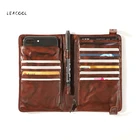 Кошелек из натуральной кожи для визиток, бумажник для паспорта, кредитных карт, удостоверения личности, дорожный держатель для карт, клатч