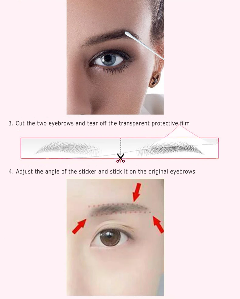 4D Imitation Ecological Eyebrows Hair like Authentic Eyebrow Tattoo Sticker Water-based Brow stickers False | Красота и здоровье