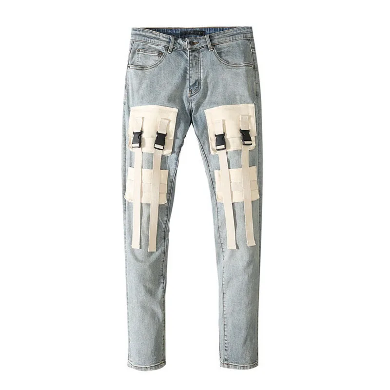 

Новые мужские брюки 2021 разборные старые зауженные мужские джинсы с аппликацией небольшие ноги джинсовые брюки