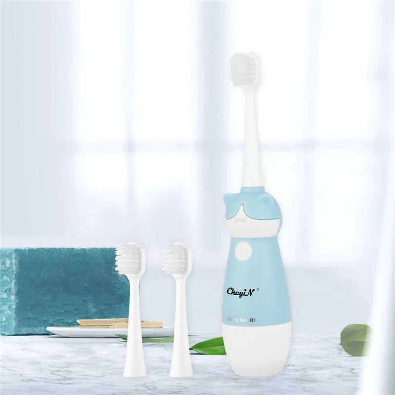 Стерео 3D Вибрация мультяшная электрическая зубная щетка Детская для глубокого