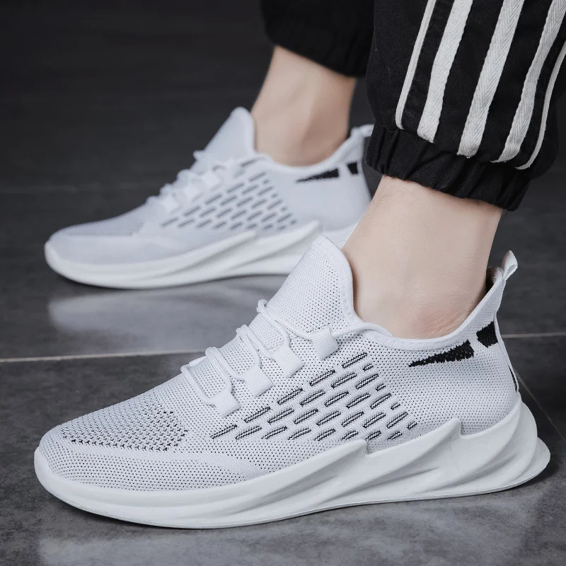 

Running Shoes 2020 Summer New Fashion Mesh Men Shoes Breathable Outdoor Sport Shoes Non-slip Lace-up Shoes Black Red Sneakers