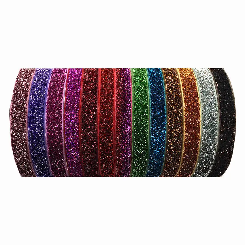 

5 Yards 5/8" 15mm Glitter Elastic Wholesale Spandex Metallic Frosted Elastic Band for Girls Hairband DIY Headwear Gift Ribbon