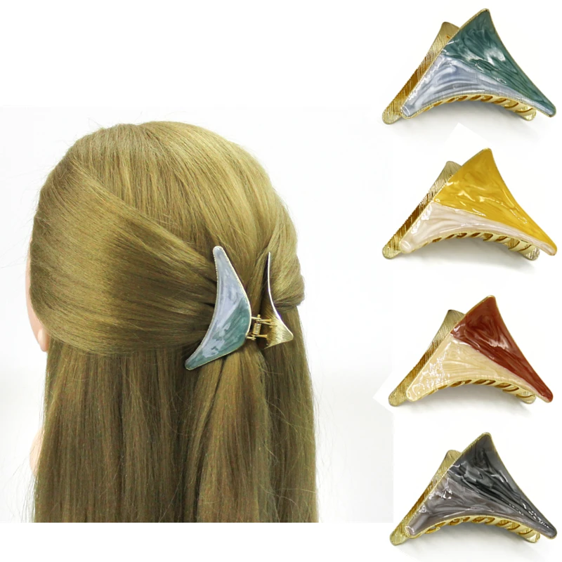 Металлические заколки для волос женские треугольные крабы зажим краб аксессуары