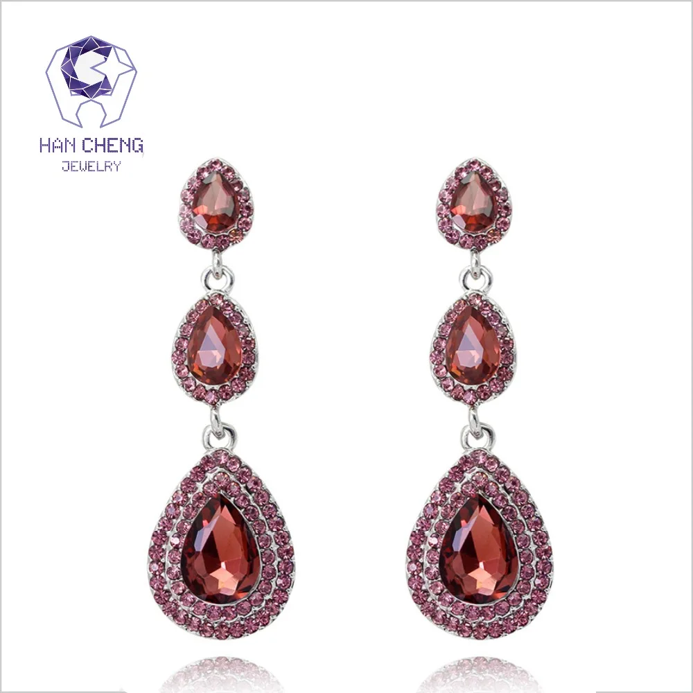 Модные Роскошные серьги Стразы из золотого сплава три капли воды для женщин