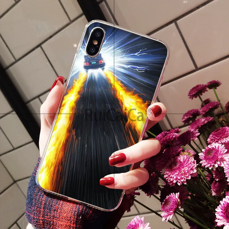 Ruicaica Назад в будущее делореан время Coque Оболочка Чехол для телефона iPhone X XS MAX 6 6s 7