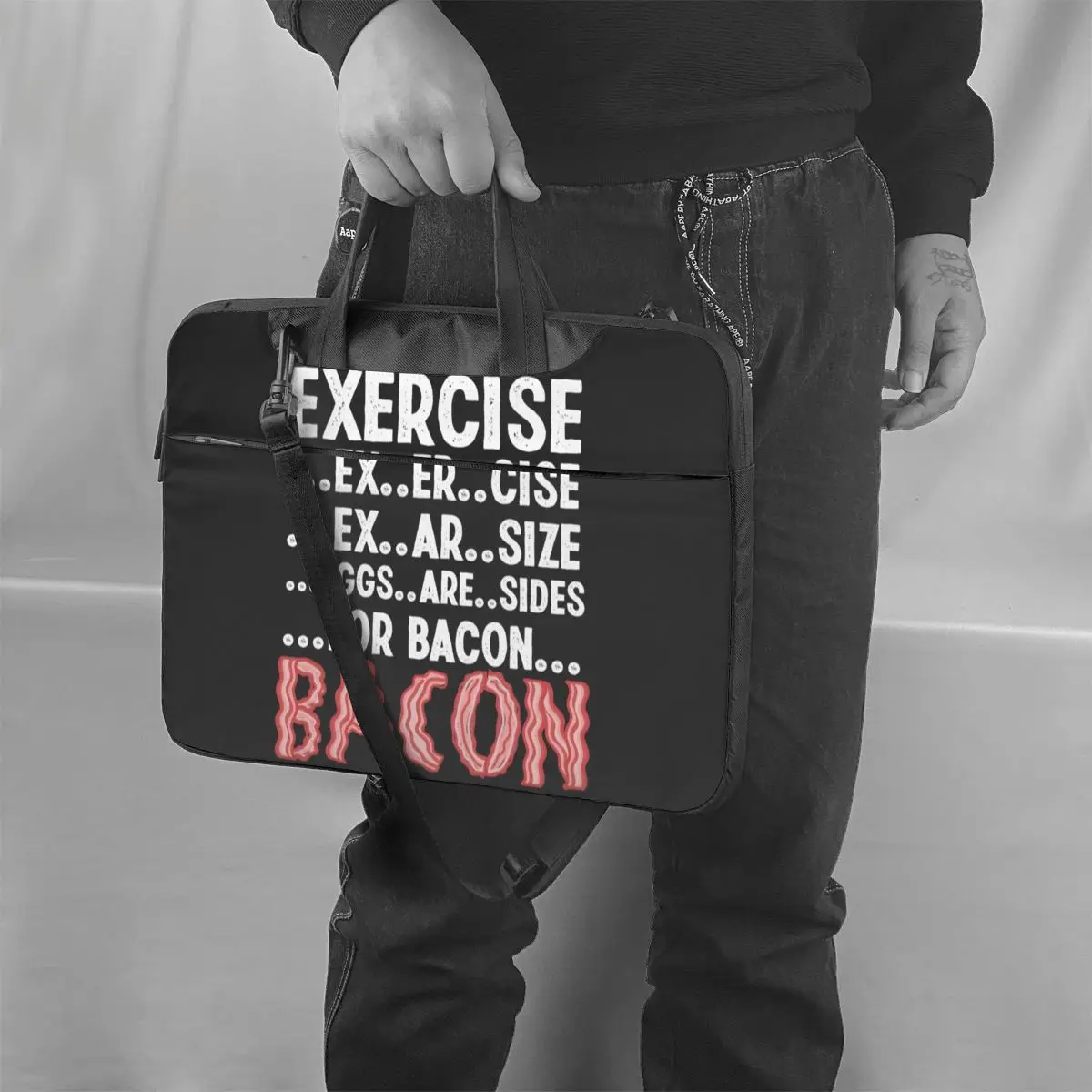 

Bacon Laptop Bag Case Carry Cute Computer Bag Bicycle Messenger Laptop Pouch