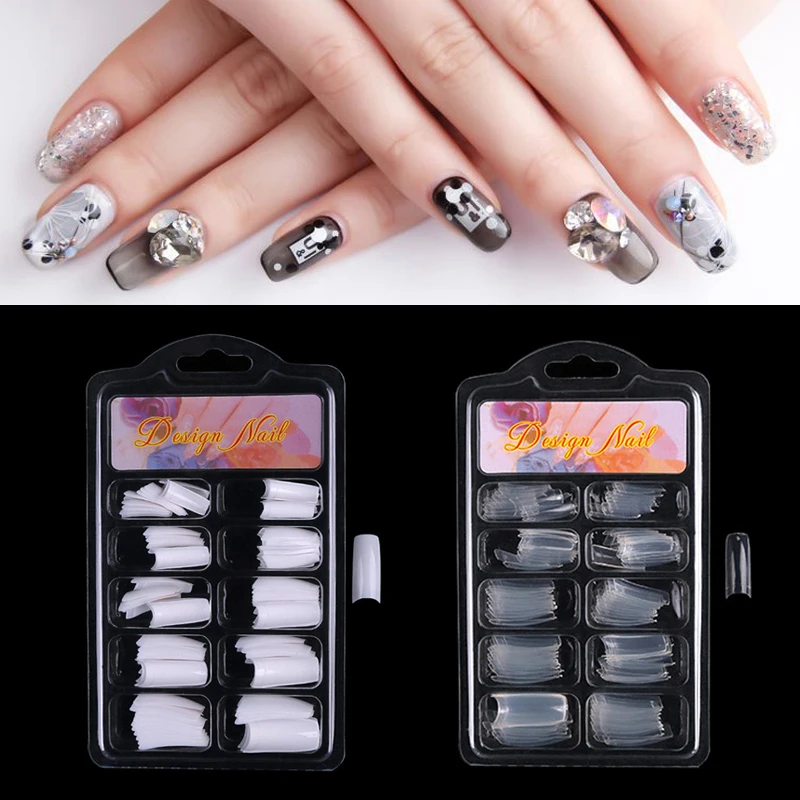 False Nails Tips Acrylic Fake Nail Manicure Sets French Style Artificial Nails with Color/White/Clear/Natural Nail Art Accessory