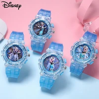 disney frozen flash light girls watches kids with bracelet silicone strap princess elsa children watches clock reloj infantil