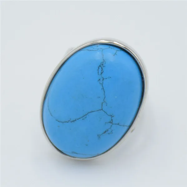 blue turquoises Кольцо на палец с натуральным камнем рейки для мужчин и женщин, розовое овальное кольцо с кварцевым тигровым глазом, лазурит, черный обсидиан, вечерние ювелирные изделия - Цвет основного камня: blue turquoises