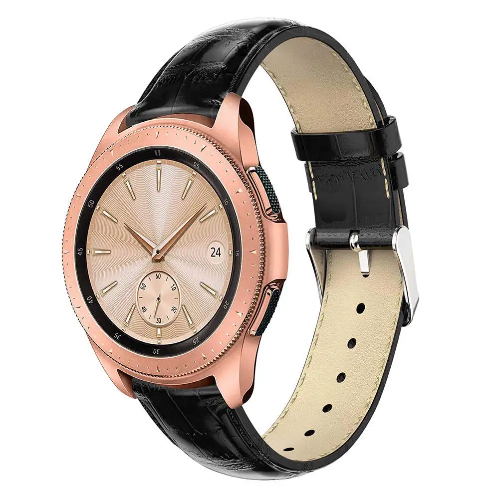 22 мм 20 мм крокодиловый ремешок для samsung gear Sport S2 S3 Classic Frontier Galaxy Watch 42 46 мм Band Huami Amazfit Bip huawei GT 2