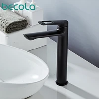 becola single handle basin faucets brass chromeblack bathroom taps hotcold water toilet sink tallshort deck mounted mixer