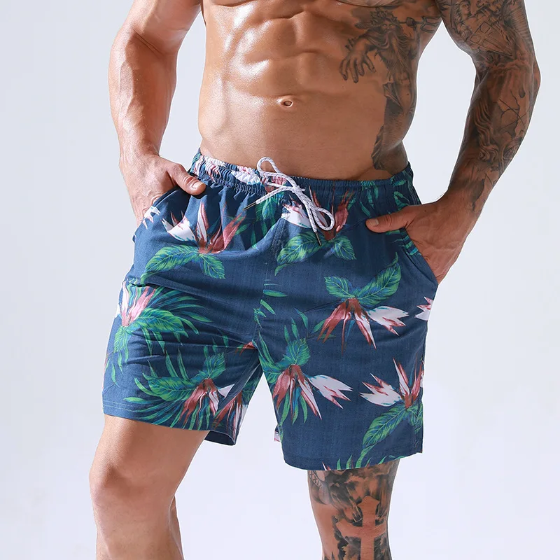 

2021 Mens Print Beach Shorts Casual Beachwear Quick Dry Lining Large Size Beach Wear Trendy Hot Spring Surf Out Door Swim Trunks