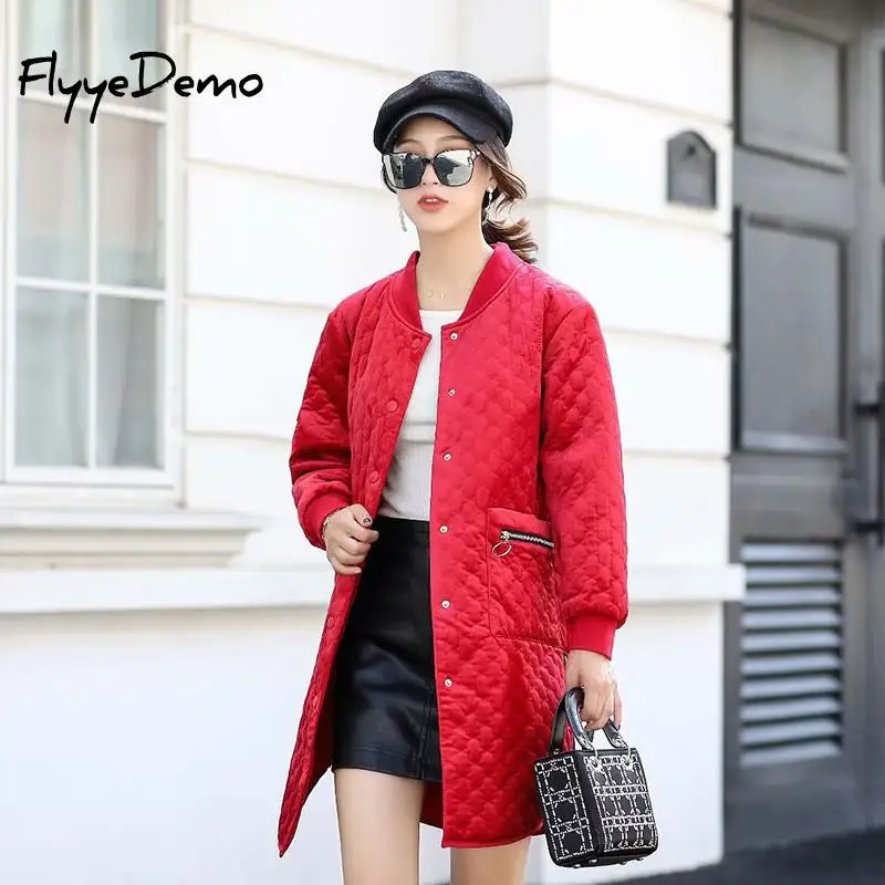 2022 New High Quality Women Coat Autumn Winter Fashion Casual Warm Velvet Parka European Windproof Long Big Size Women Jackets