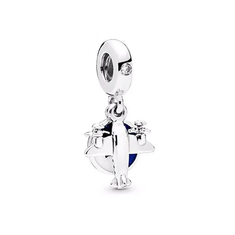 Браслет Pandora, серебро 925,, CZ, самолет, Автомобильная камера для корабля, амулеты, S925, розовый, багажник, воздушный шар, бусины для изготовления ювелирных изделий - Окраска металла: gs134-1