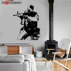 Современный солдат армия войска война тема настенные наклейки Винил домашний декор комната пистолет фотообои 3629