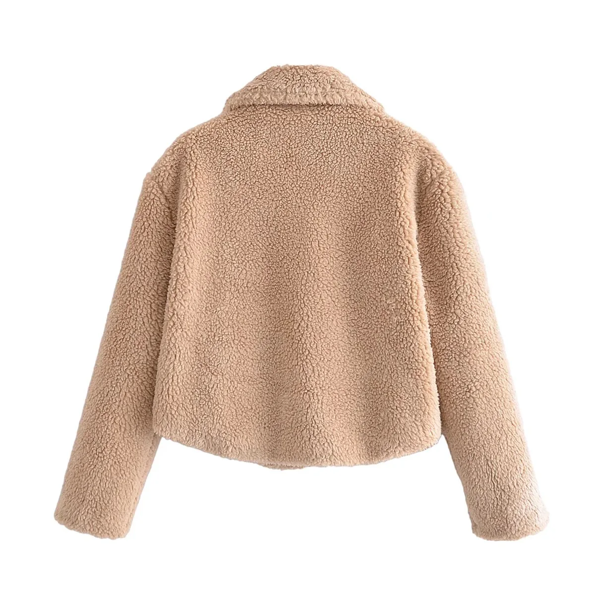 Women's Winter Fleece Lapel Coat Women's Autumn and Winter Loose Fake Fur Single-breasted Short Warm Sweater Women's Coat