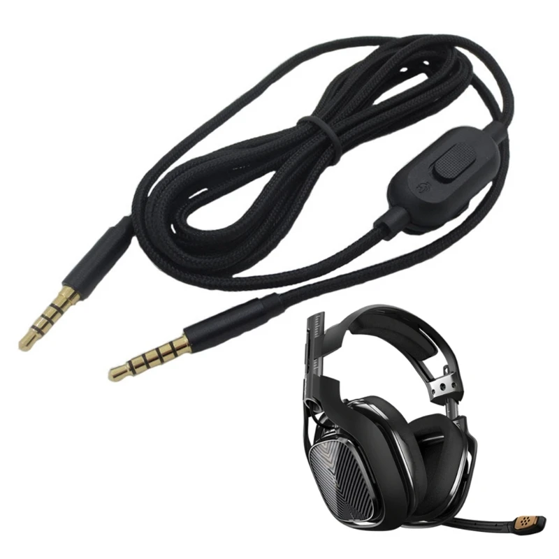 

2m Replacement 3.5mm Audio Earphone Aux Cable Cord Line with Volume Control for Astro A10 A40 A30 Gaming Headphone N1HD