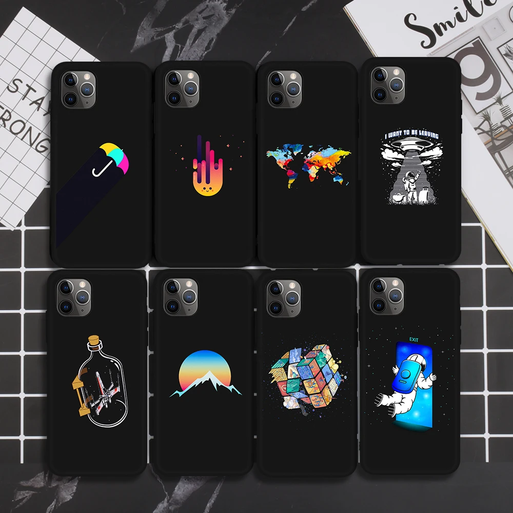 

Soft Phone Case For iPhone 12 Pro Max 6.7inch 12 Mini Silicone Pattern Back Cover For iPhone 12 Pro 12mini Full Protective Shell